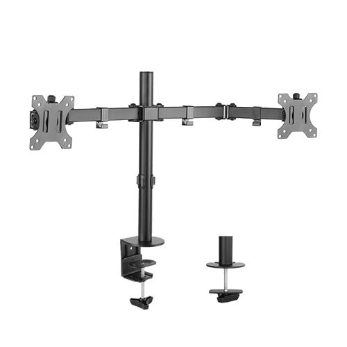 Buy Brateck-LDT12-C024N-Brateck Dual Screens Economical Double Joint Articulating Steel Monitor Arm Fit Most 13’’-32’’ Monitors Up to 8kg per screen VESA 75x75/100x10