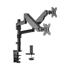 Buy Brateck-LDT16-C024-Brateck Dual Monitor Full Extension Gas Spring Dual Monitor Arm (independent Arms) Fit Most 17"-32" Monitors Up to 8kg per screen VESA 75x75/100x100