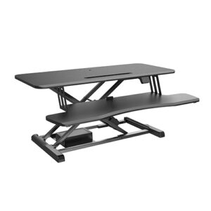 Buy Brateck-DWS15-02-Brateck Electric Sit Stand Desk Converter (950x615x156~480mm) with Keyboard Tray Deck (Standard Surface) Worksurface Up to 20kg