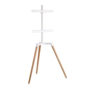 Buy Brateck-FS19-44F-01-Brateck Pastel Easel Studio TV Floor Tripod Stand For Most 50''-65'' Up to 35kg Flat Panel TVs  -- Matte White  Beech(LS)