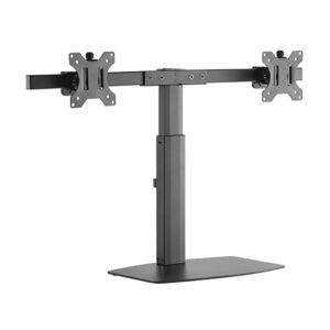 Buy Brateck-LDS-22T02-Brateck Dual Free Standing Screen Pneumatic Vertical Lift Monitor Stand Fit Most 17‘-27’ Monitors Up to 6kg per screen VESA 75x75/100x100