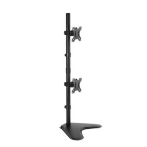 Buy Brateck-LDT12-T02V-Brateck Dual Free Standing Screens Economical Double Joint Articulating Steel Monitor Stand Fit Most 13"-32"Monitors Up to 8kg per screenVESA 100x100