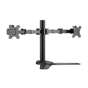 Buy Brateck-LDT33-T024-Brateck Dual Free Standing Monitors Affordable Steel Articulating Monitor Stand Fit Most 17"-32" Monitors Up to 9kg per screen VESA 75x75/100x100