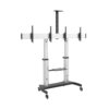 Buy Brateck-TTD07-46TW-Brateck Dual Screen Aluminum Height-Adjustable TV Cart with Media Shelf for 37'-60' TVs Up to 50kg