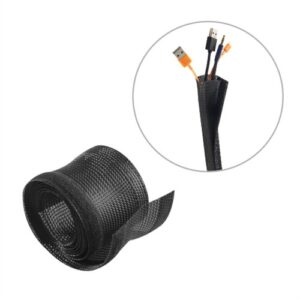 Buy Brateck-VS-135-B-Brateck Flexible Cable Wrap Sleeve with Hook and Loop Fastener (135mm/5.3" Width) Material Polyester Dimensions 1000x135mm -  Black