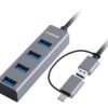 Buy MBEAT-MB-CU3H-4G-mbeat® 4-Port USB 3.0 Hub with 2-in-1 USB 3.0  USB-C Converter - Space Grey