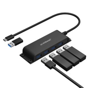 Buy MBEAT-MB-HUB-E04-mbeat® Mountable 4-Port USB-A  USB-C Adapter Hub - 60cm Data Cable