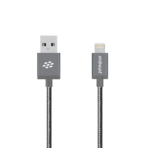 Buy MBEAT-MB-ICA-GRY-mbeat® "Toughlink"1.2m Lightning Fast Charger Cable - Grey/Durable Metal Braided/MFI/ Apple iPhone X 11 7S 7 8 Plus XR 6S 6 5 5S iPod iPad Mini Air(LS