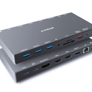 Buy MBEAT-MB-UCD-X15-mbeat 15-in-1 Triple Display USB-C Docking Station 2x HDMI 1x DP 1x 100W PD 3.0 1x USB-C 3.1 Gen2 3x USB 3.0 1x USB 3.1 Gen2 MicroSD/SD Card 1x 1Gb