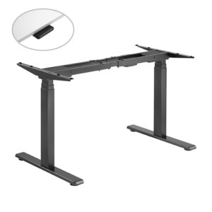 Buy Brateck-M08-23DE-B-Brateck Contemporary 3-Stage Dual-Motor Sit-Stand Desk (Standard) 1000~1700x650x620~1280mm - Black