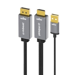 Buy MBEAT-MB-XCB-HDDPU18-mbeat Tough Link 1.8m HDMI to DisplayPort Cable with USB Power  4K@60Hz (3840×2160)