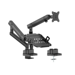 Buy Brateck-LDT84-C024ML-B-Brateck LDT84-C024ML-B POLE-MOUNTED HEAVY-DUTY MECHANICAL SPRING MONITOR ARM WITH LAPTOP TRAY BLACK (new)