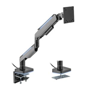 Buy Brateck-LDT61-C012L-BG-Brateck Single Heavy-Duty RGB Gaming Monitor Arm Fit Most 17"-49" Monitor VESA 75x75