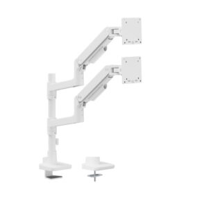 Buy Brateck-LDT81-C024P-W-Brateck LDT81-C024P-W NOTEWORTHY POLE-MOUNTED HEAVY-DUTY GAS SPRING DUAL MONITOR ARM Fit Most 17"-49" Monitor Fine Texture White(new)