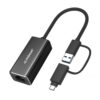 Buy MBEAT-MB-CU3-LAN-mbeat 2-in-1 USB 3.1 Gigabit LAN Adapter with USB-C Converter/ USB 3.1/ RJ45/ Transfer Speed: 10/100/1000Mbps Weight: 32.6g