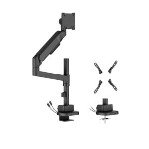 Buy Brateck-LDT92-C012UCP-B-Brateck LDT92-C012UCP-B Future-Proof Heavy-Duty Pole-Mounted Gas Spring Monitor Arm with USB-A/USB-C Ports (new)